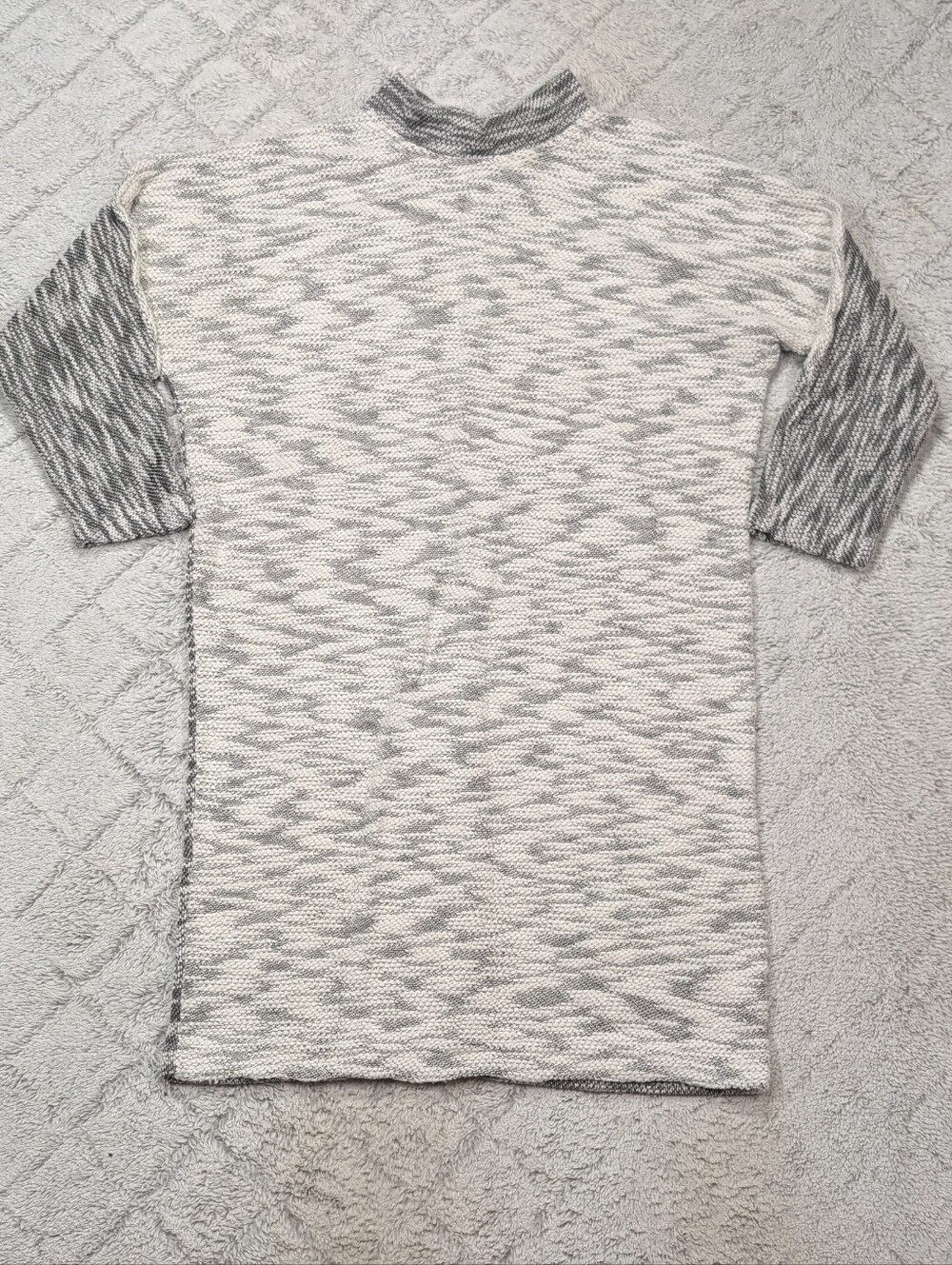 Billy Reid Dress Womens S Gray White Cotton Blend Knit Sweater Sheath Casual
